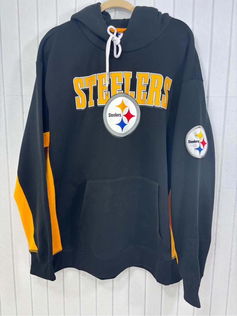 NFL Ultra Game Pittsburgh Steelers Black and Gold Pullover Hoodie Size XXL